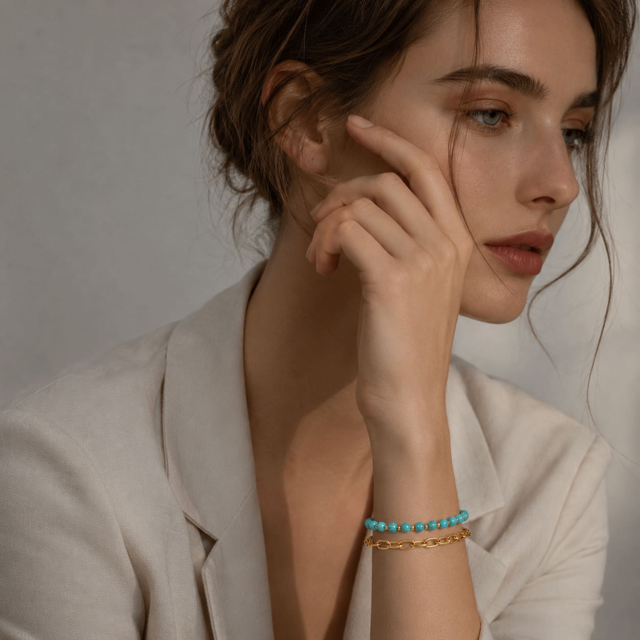 Azure Tide Layered Bracelet Set