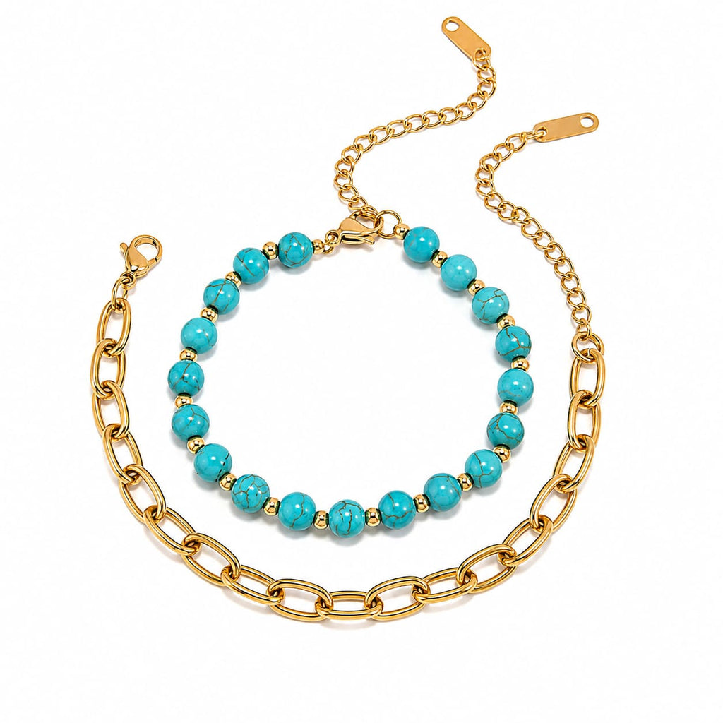 Azure Tide Layered Bracelet Set