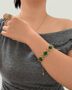 Verdant Green Glasgliederarmband
