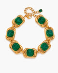 Verdant Green Glass Link Bracelet